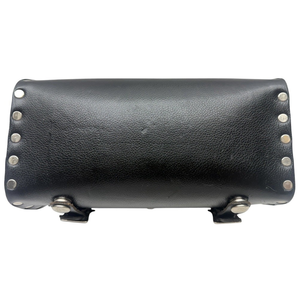 Harley-Davidson Black Leather Barrel Bag Purse Handbag w/ Shoulder Strap - Picture 6 of 16